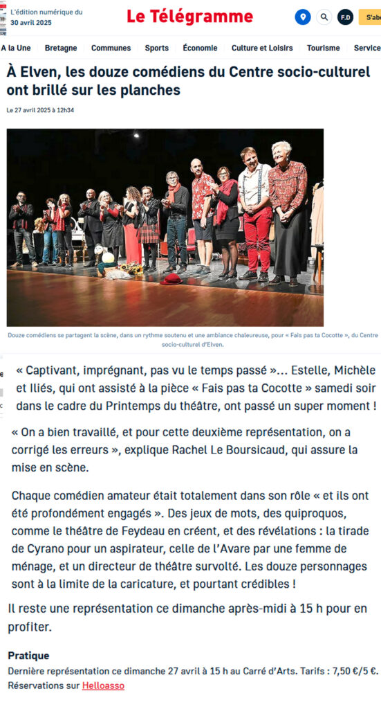 troupe de théâtre du centre socio-culturel d'Elven