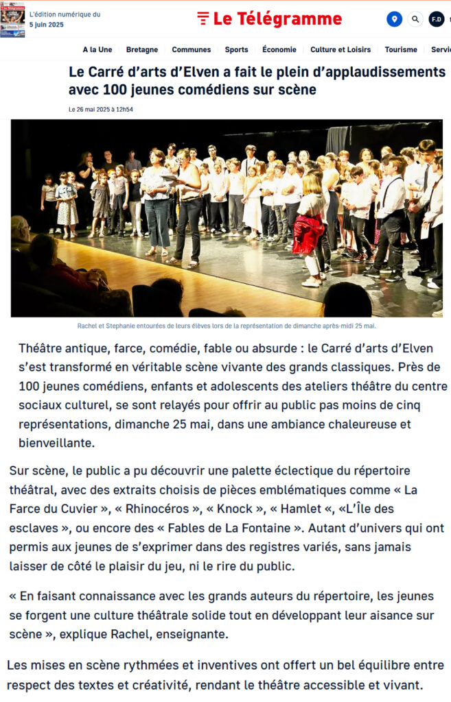 échantillons, le spectacle des ateliers théâtre enfants et ados